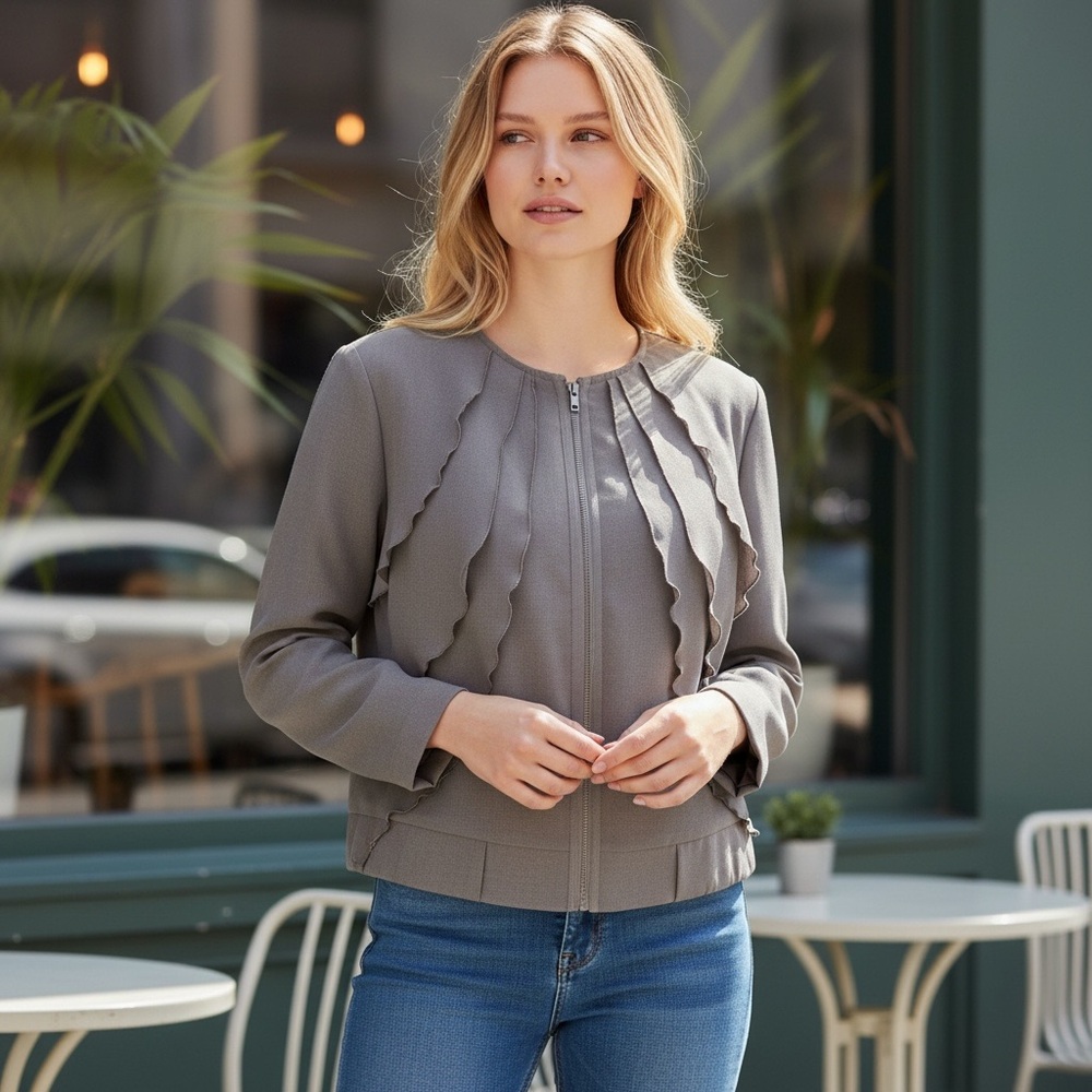 GAP: Zippered Poly Blazer (Purple-Gray?)